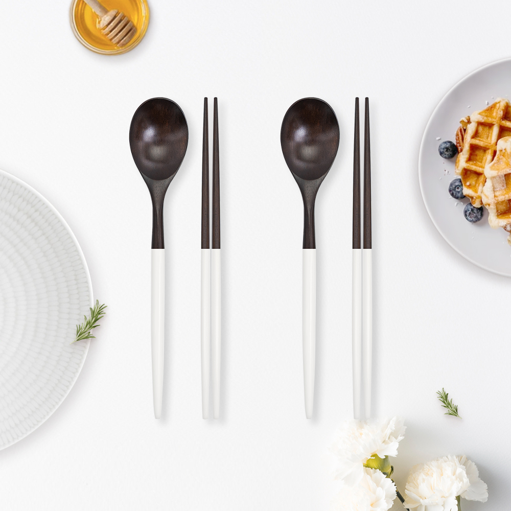 라온누리 옻칠 자연애 모던 우드 수저 2벌 세트 15,500원