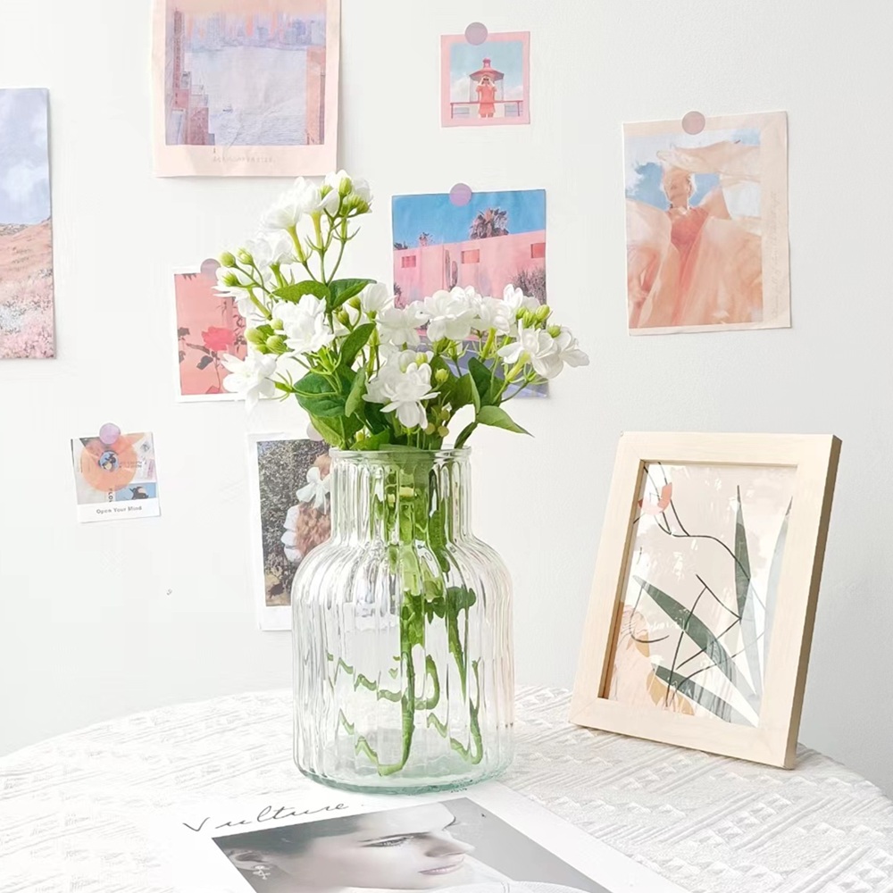 [리브나인] 곡선이 아름다운 심플 글라스 플라워 유리 화병 19.5cm, 투명 12,900원