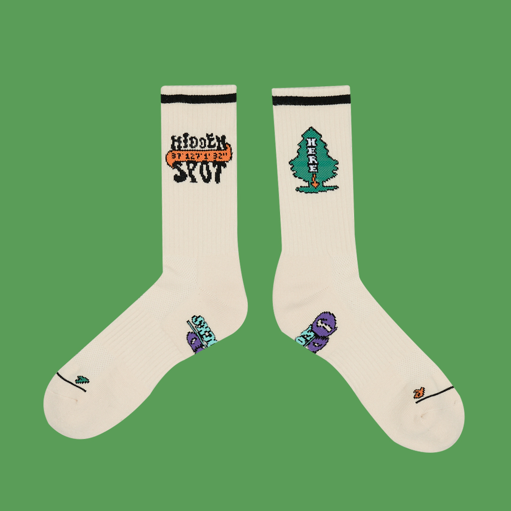 오드삭스 면스포츠양말 캠핑 아웃도어 양말 히든스팟 오트밀 13,500원