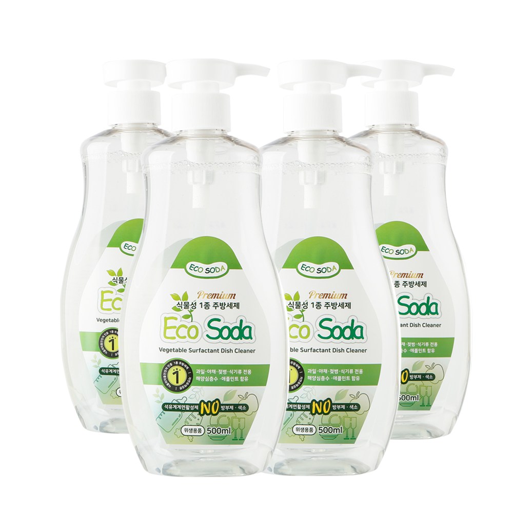 에코소다 식물성 주방세제 4개, 자연유래성분 해양심층수함유 손보호 과일 야채 젖병세정 19,570원