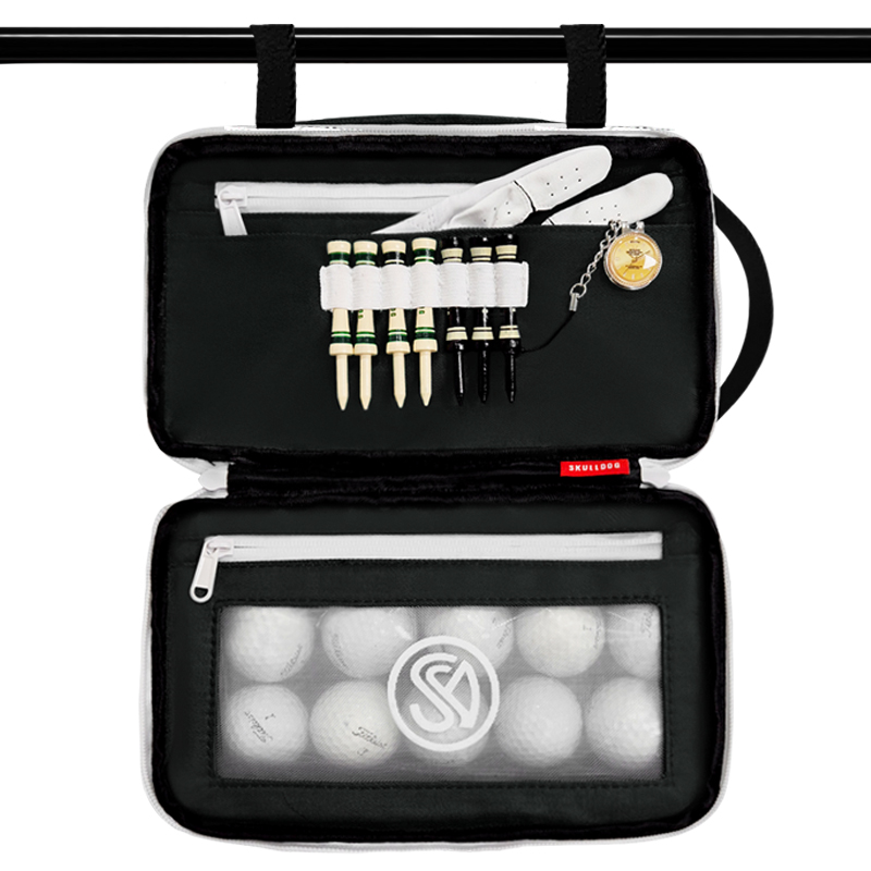 스컬독 골프 고급형 카트걸이 파우치 남녀공용 투웨이 골프 파우치 볼주머니 가방 걸이형 카트가방, 1개, 카트킹 블랙 19,000원