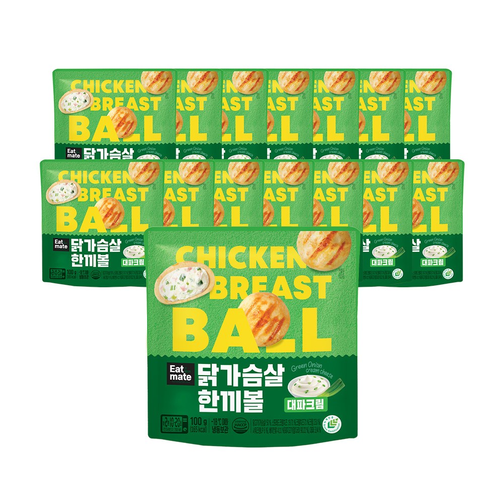 [랭킹닭컴] 잇메이트 닭가슴살 한끼볼 대파크림, 15개, 100g 34,650원