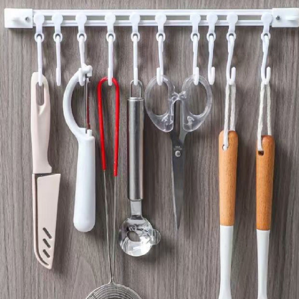 리브온 길이조절 벽걸이 후크 슬라이드 행거 다용도 걸이대, 화이트, 2개 3,500원