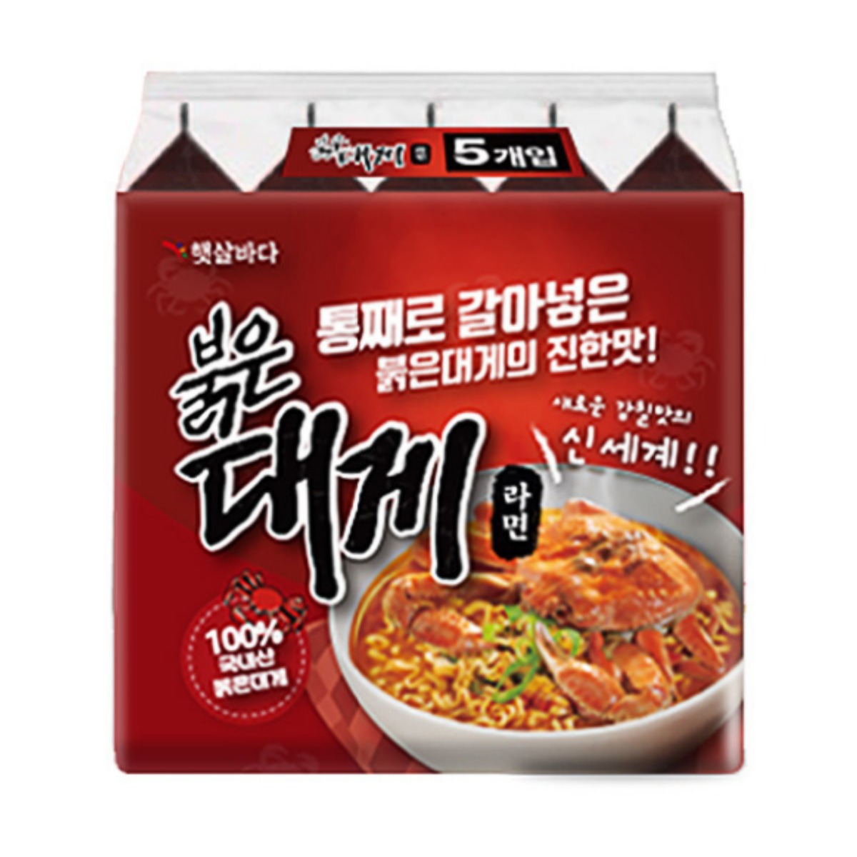 [햇살바다] 붉은 대게 라면 125g, 5개 12,000원