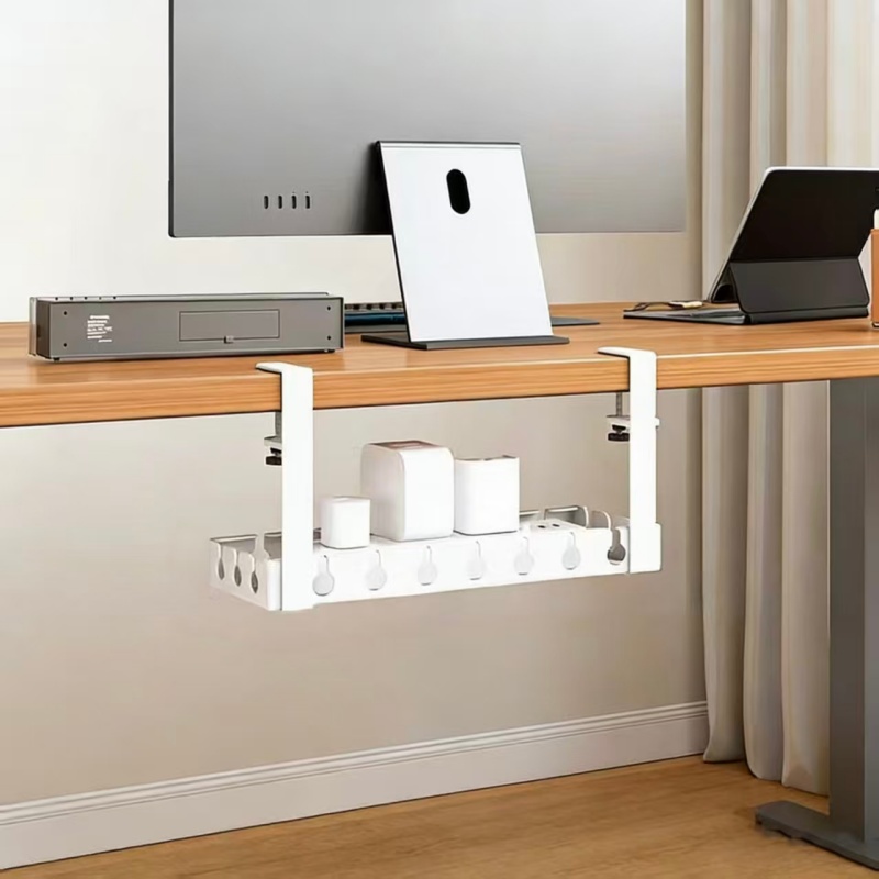 JLVJ 멀티탭 수납 거치대 전선 정리 수납함 책상 멀티탭 정리함 길이 조절 가능한 무타공 멀티탭 거치대 17,590원