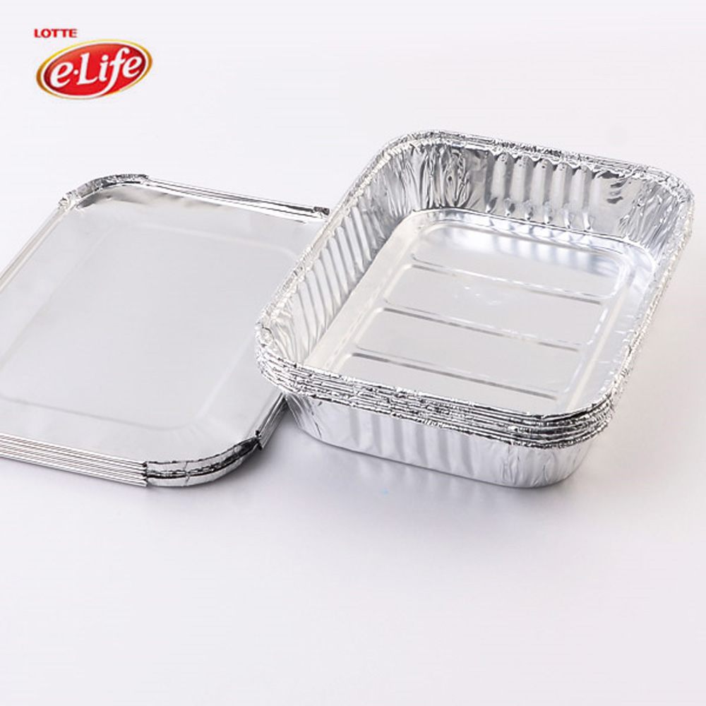 롯데 은박 도시락 5P 일회용 소풍 뚜껑 은박지 음식포장 2,480원