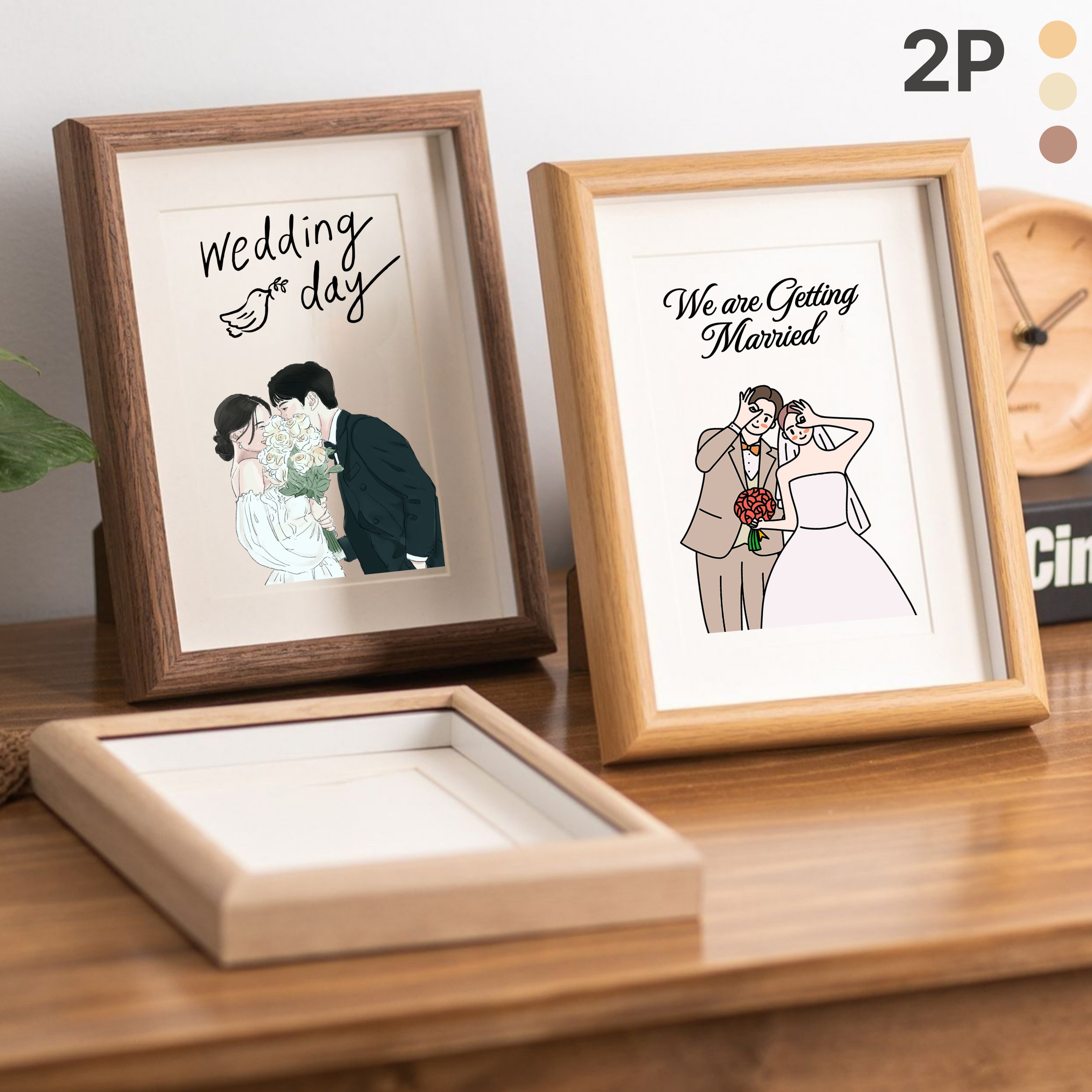 라운드 우드 프레임 사진액자 상장 벽걸이 스탠드 겸용 세트 11,880원