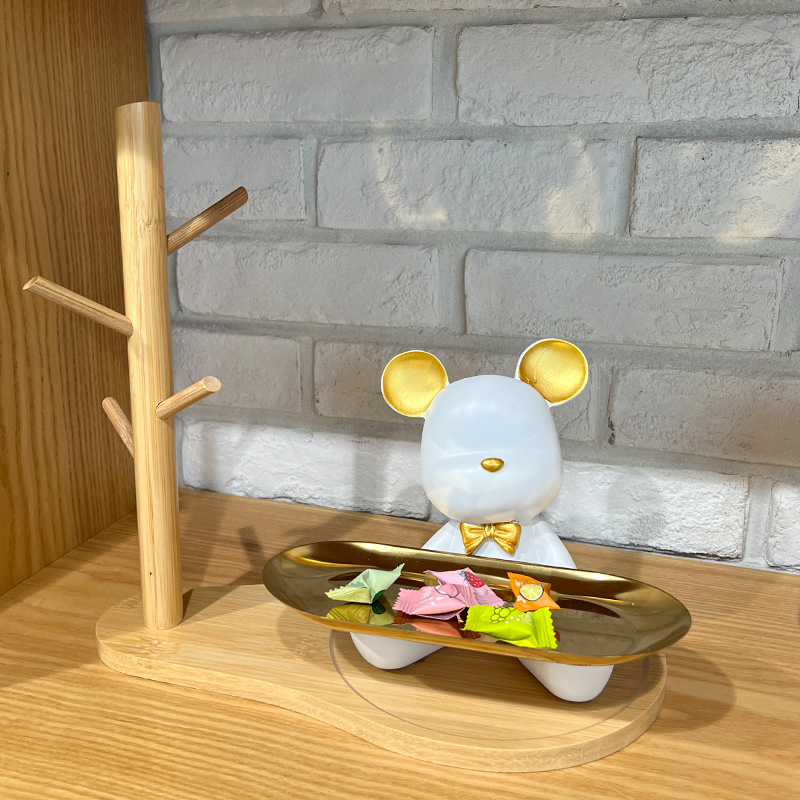 플랜와이 시팅 곰돌이 트레이 인테리어 수납함 차키보관함 T20, 5.화이트(white) 트레이 15,900원