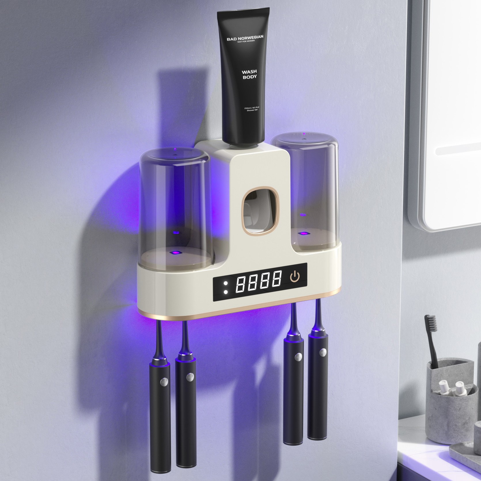 YAFAN 가정용 칫솔살균기 칫솔+칫솔컵 동시 자외선살균+바람건조 27,900원