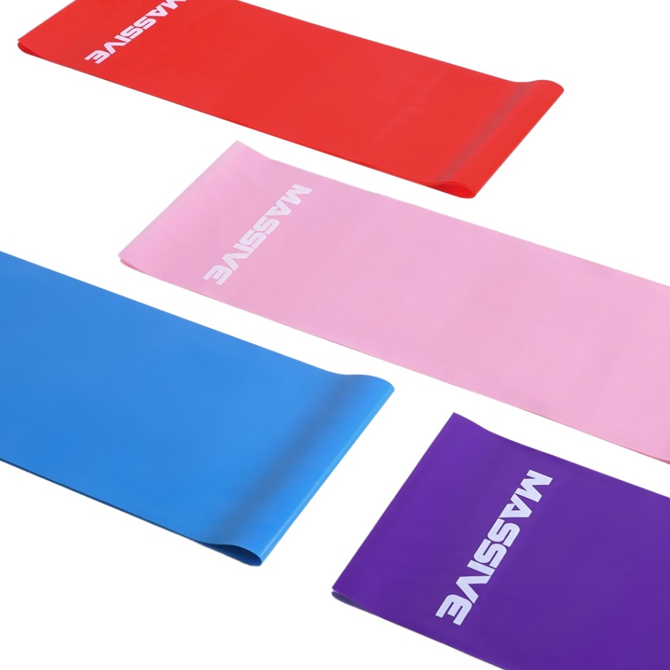 MASSIVE 라텍스 스트레칭밴드 4종 세트, 핑크, 레드, 스카이블루, 퍼플, 1세트 15,400원