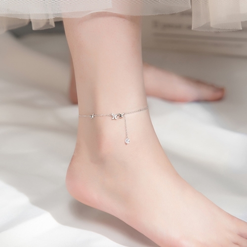 에르모사제이 A013 실버 925 데일리 여자 큐빅 레이어드 나비 은 발찌 32,900원