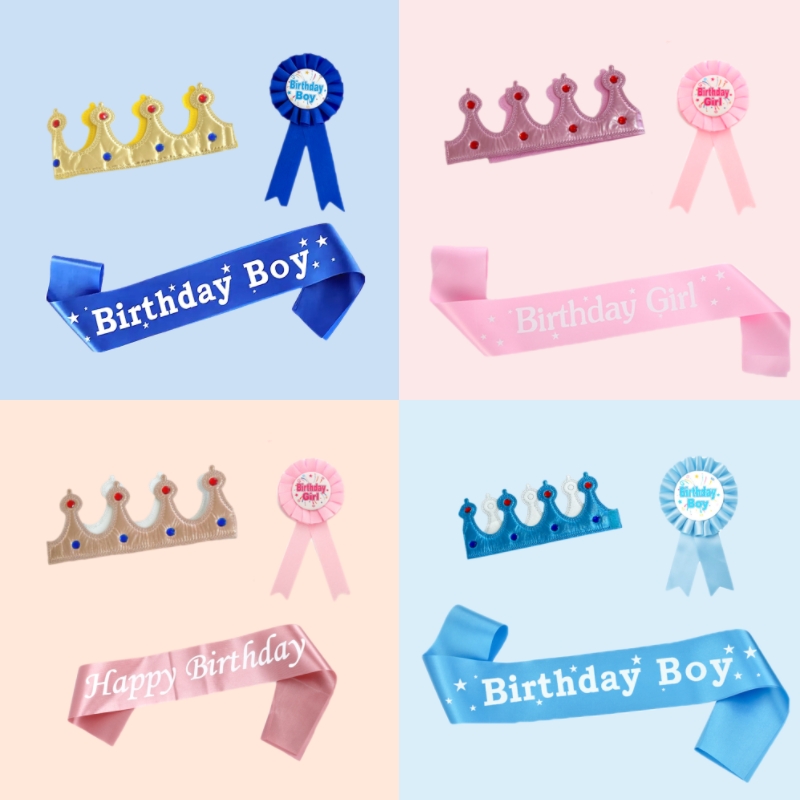 생일 왕관 세트 미스코리아 어깨띠 공주 왕자 역할놀이, 로얄 블루 세트 7,500원