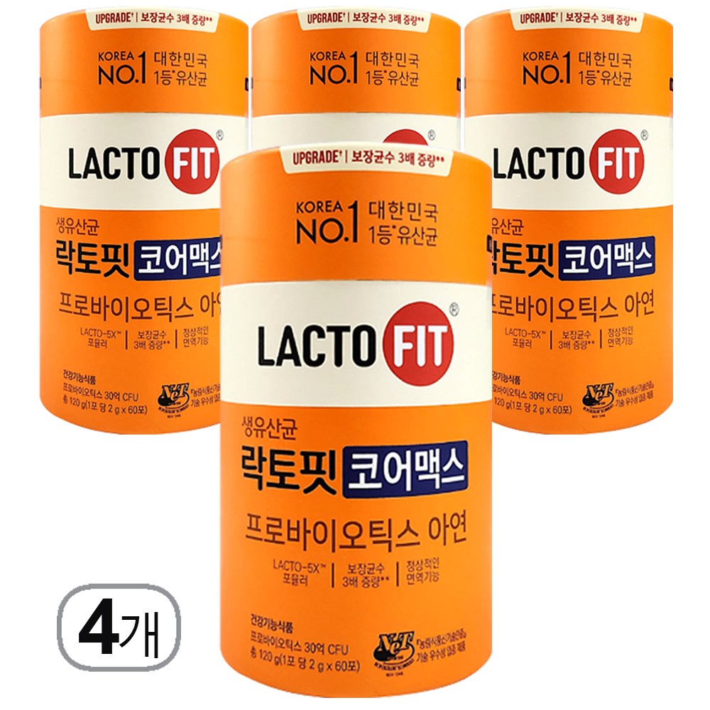 락토핏 생유산균 코어맥스 종근당건강 2g x 60포, 4박스, 60정 59,800원