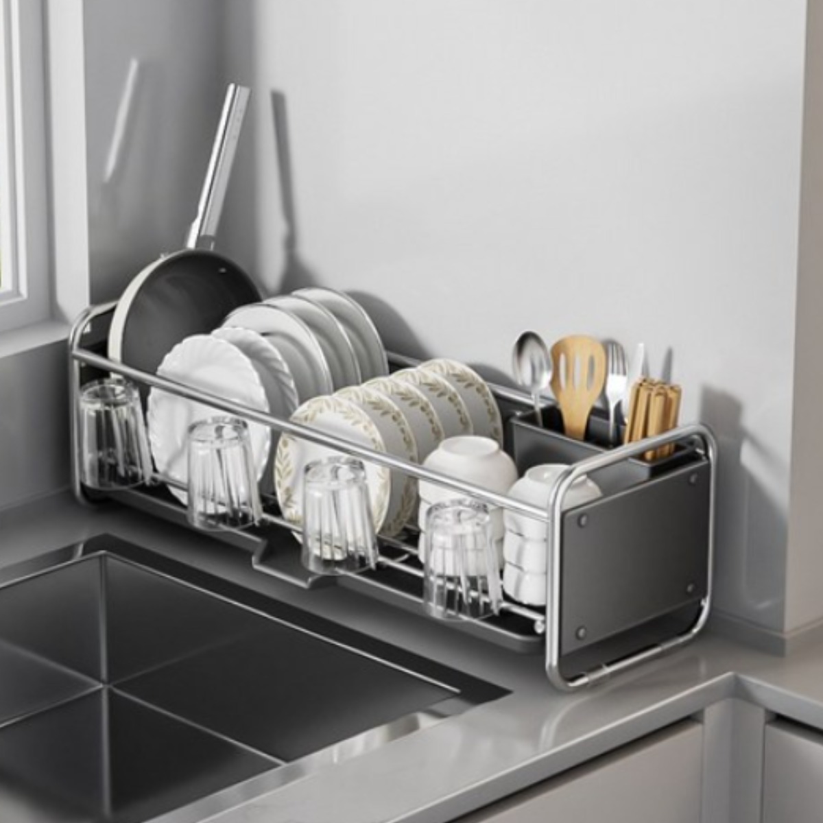 라이프리듬 자동 물빠짐 식기 건조대 미니 설거지 컵 그릇 거치대 정리대 22,320원