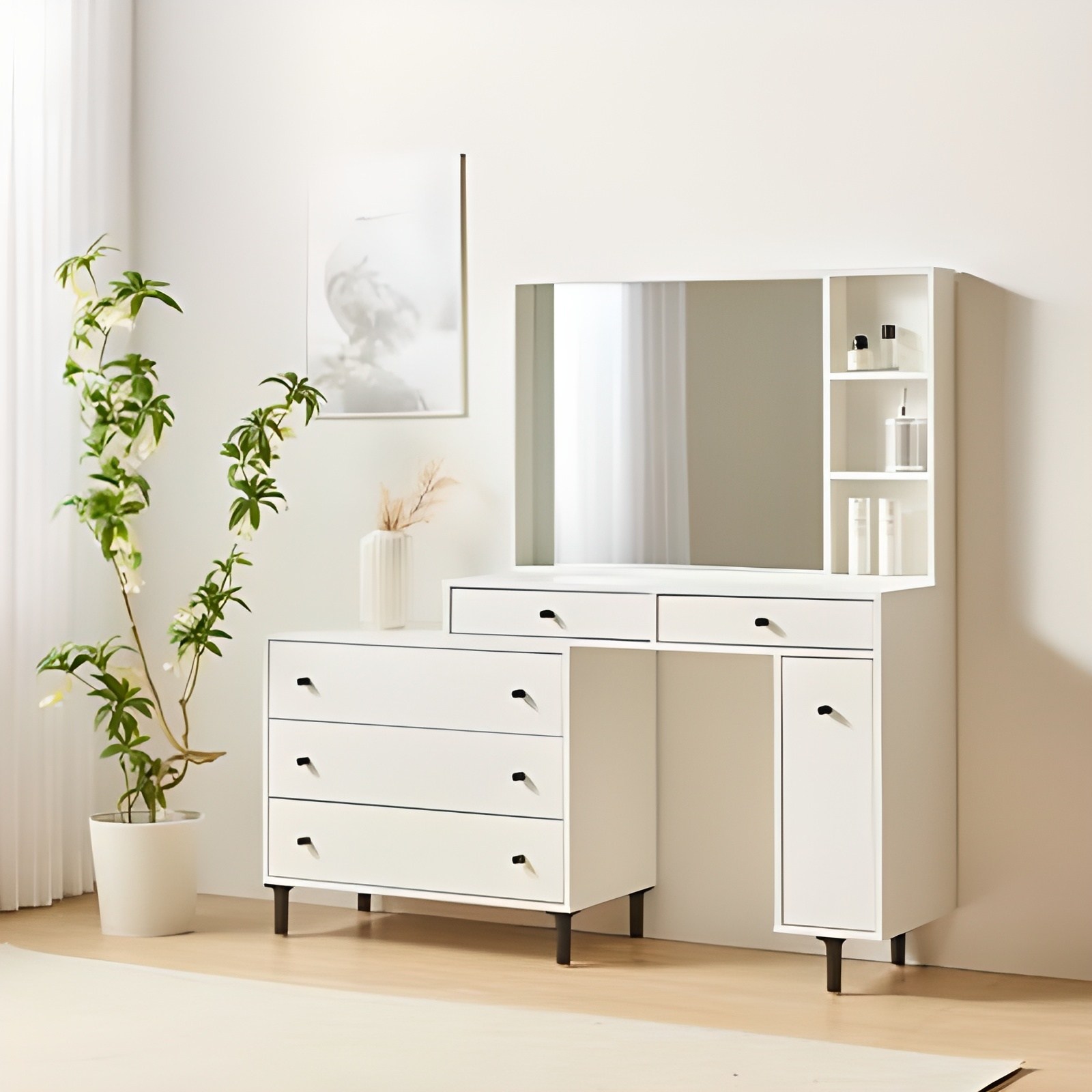 파로마 윈터 확장형 수납거울 화장대 1000 방문설치 191,900원