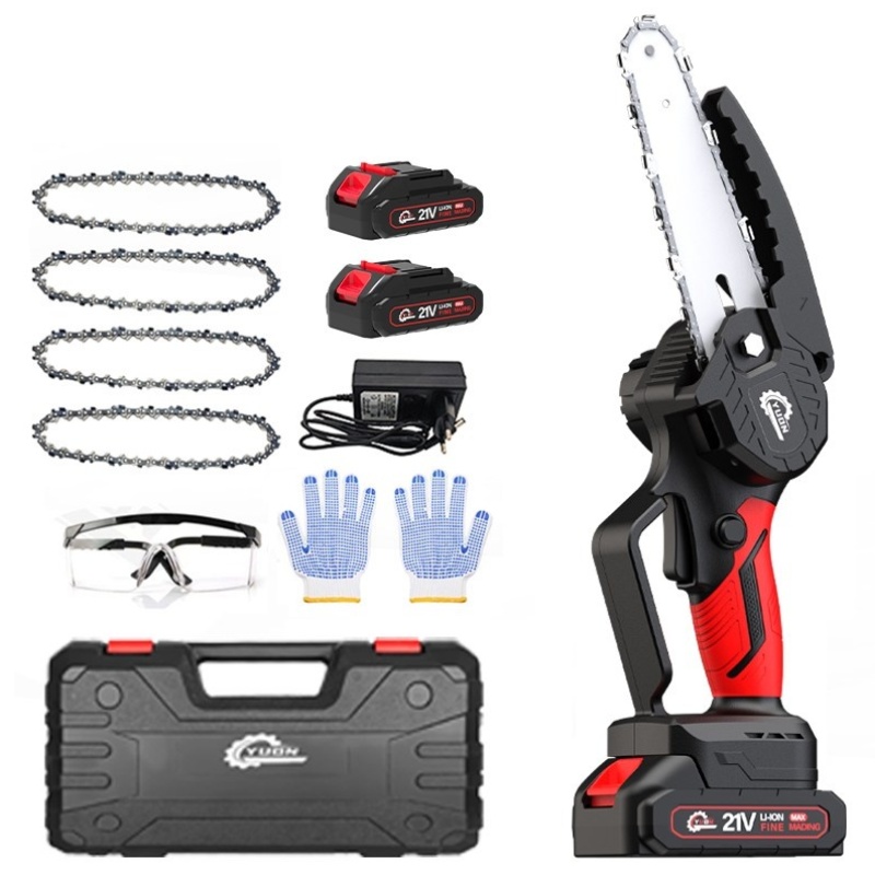 YUON 독일 15.24cm 무선 소형 전기톱 체인톱 충전식 21V 풀세트, 1개 99,000원