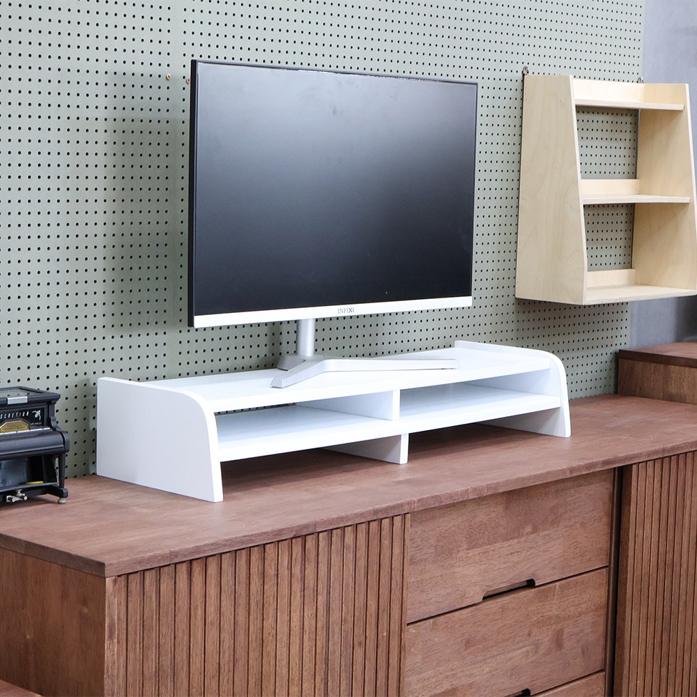 심플리스 티스 원목 라운드 모니터 받침대 컴퓨터 거치대 책상 정리 2단 선반 39,900원