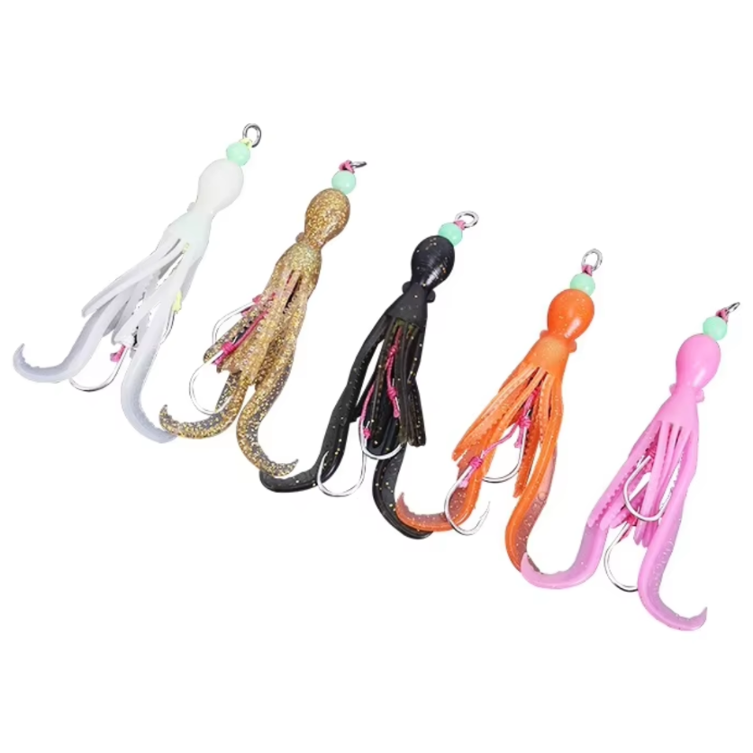 [선경] 대구라바 꼴뚜기 스커트 훅세트 5종 타이라바 문어 타코웜, 5개 13,900원