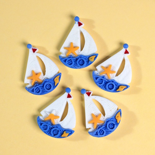 데코 장식 첨가물 파츠 - 요트 파란 돛단배 1개, 1개 550원