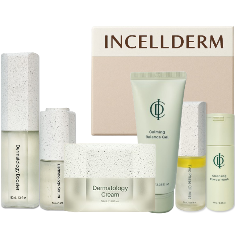 [정품 QR부착 최신제품] 인셀덤 기초 6종 (부스터+세럼+크림+카밍젤+미스트+파우더) 원빈화장품 INCELLDERM 대리점장 직접출고, 1세트 327,000원