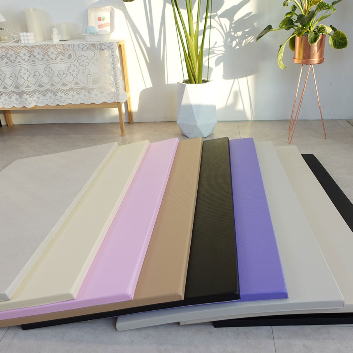 국내생산 냄새없는 우레탄 방음매트 홈짐 실내싸이클 안마의자 전자악기 러닝머신 놀이방 아파트 층간소음방지 방진패드, 1개, 오트밀-겉감PU 72,000원