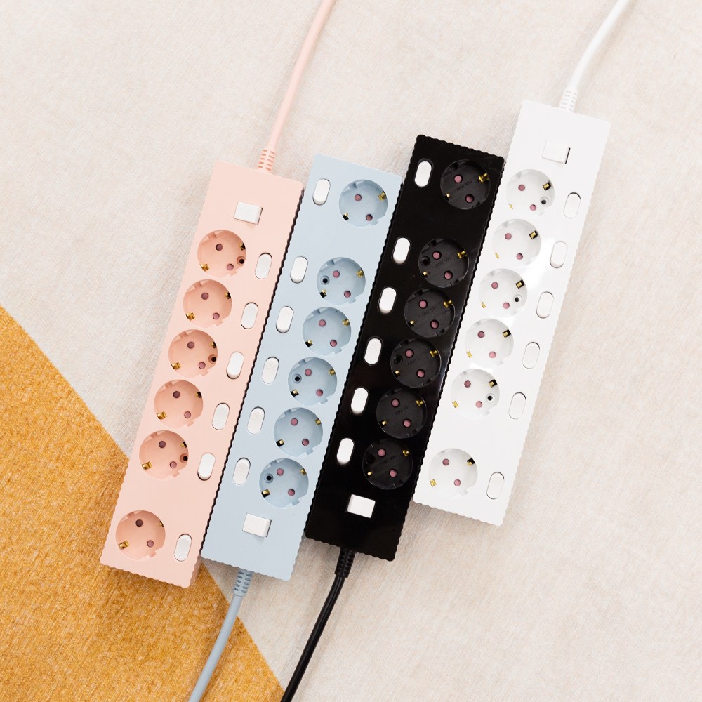 쿠폰19% 파워존 웨이브 멀티탭 개별 절전 과부하차단 6구 멀티콘센트, 개별 6구 파스텔핑크, 1개 37,540원