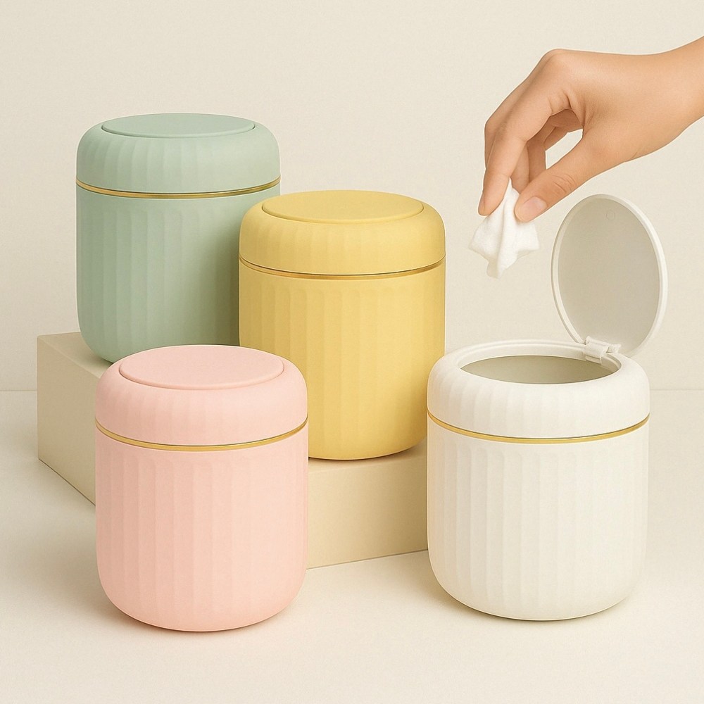 디어코지 원터치 화장대 미니 쓰레기통, 버터 8,700원