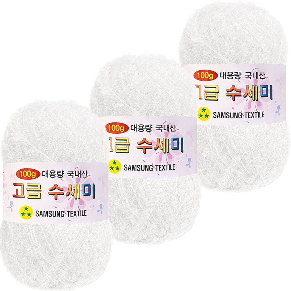 yarna 대용량 고급 수세미 뜨개실 100g, 101흰색, 3개 9,830원