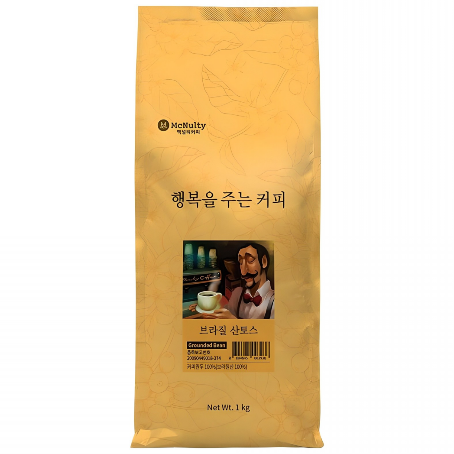 맥널티커피 행복을 주는 커피 원두 브라질 산토스, 1kg, 1개, 분쇄 25,900원