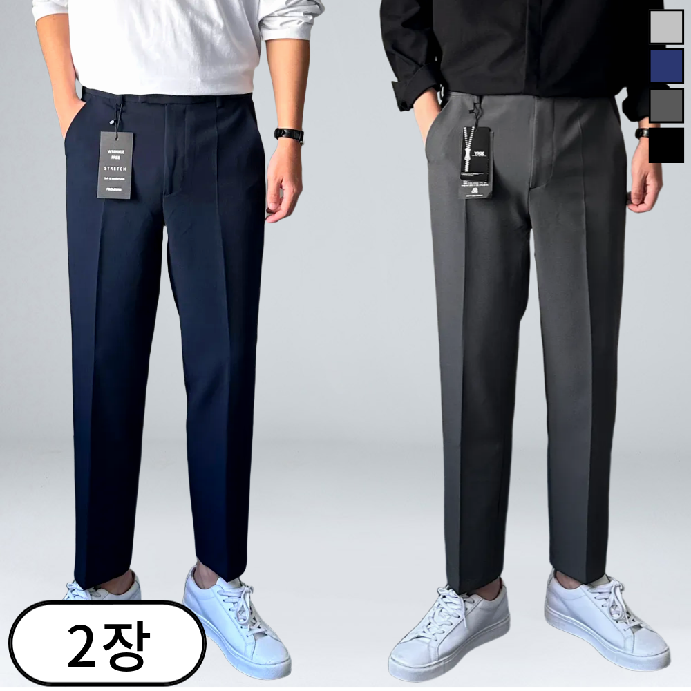 이브 1+1 남성용 링클프리 뒷밴딩 빅사이즈 스판 슬랙스 (5369-2) 42,800원