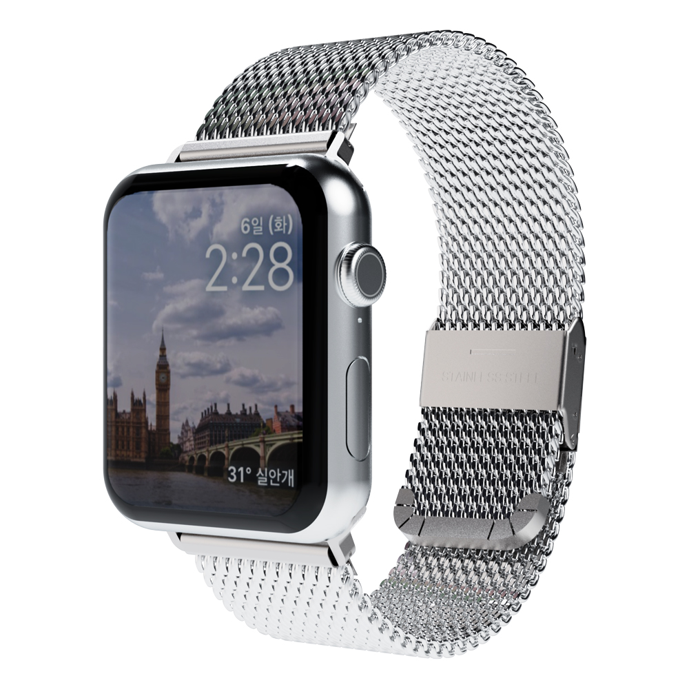 미아크 애플워치 클립 밀레니즈 스트랩 밴드, 실버 11,900원