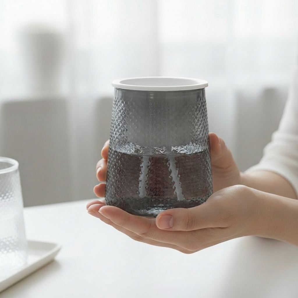 담하온 초보 식집사 자동 급수 미니 투명 화분, 1개, 그레이 6,000원