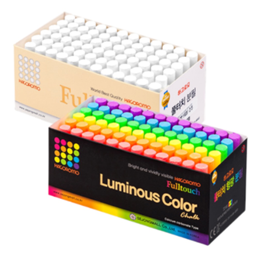 하고로모 탄산 형광분필 백색 72본 하고로모 + 6색 혼합 72본 세트 61,000원
