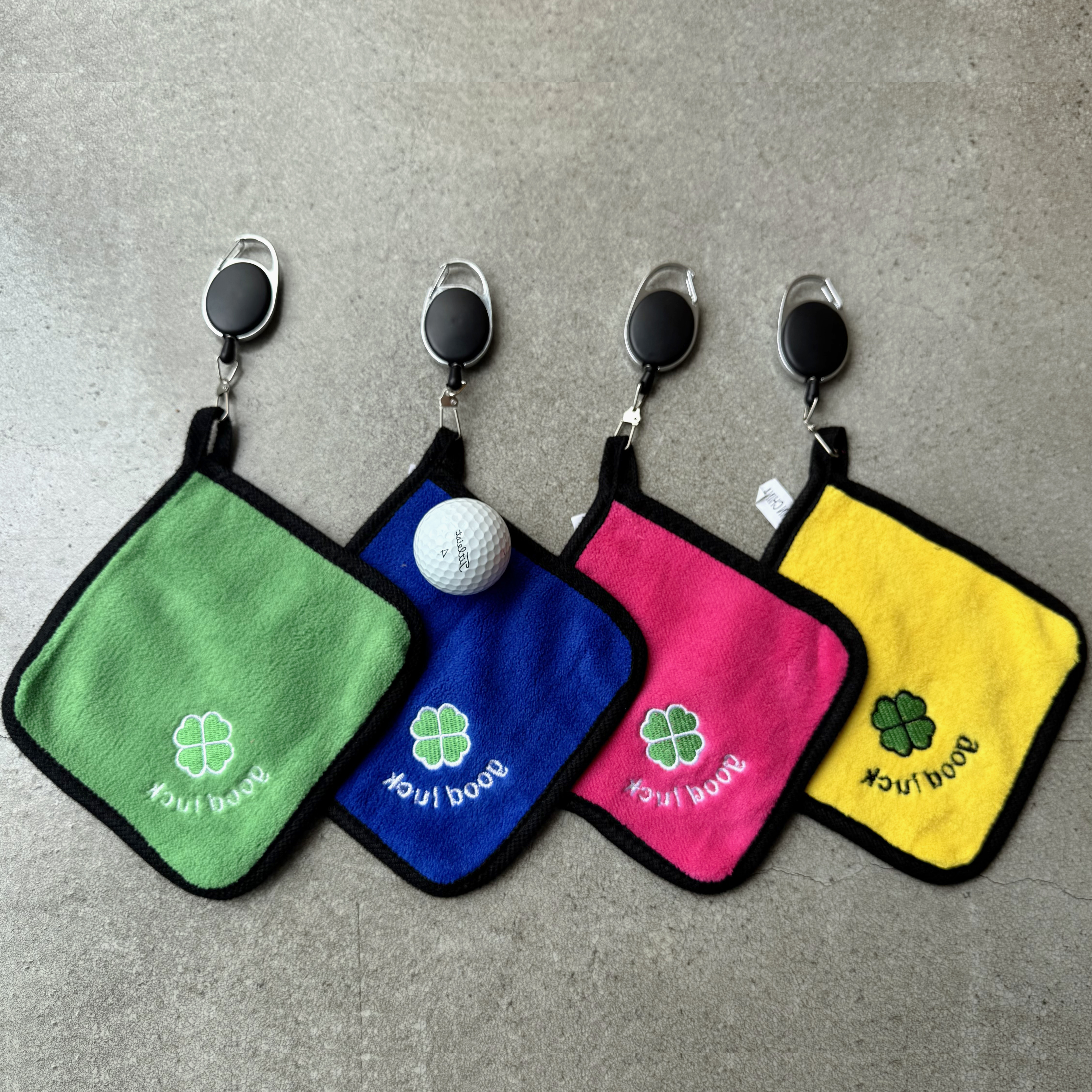 골프릴타올 클로버 자수 볼 클리너 필드 라운딩 캐디근무 볼타올+릴와이어 4칼라 10,980원