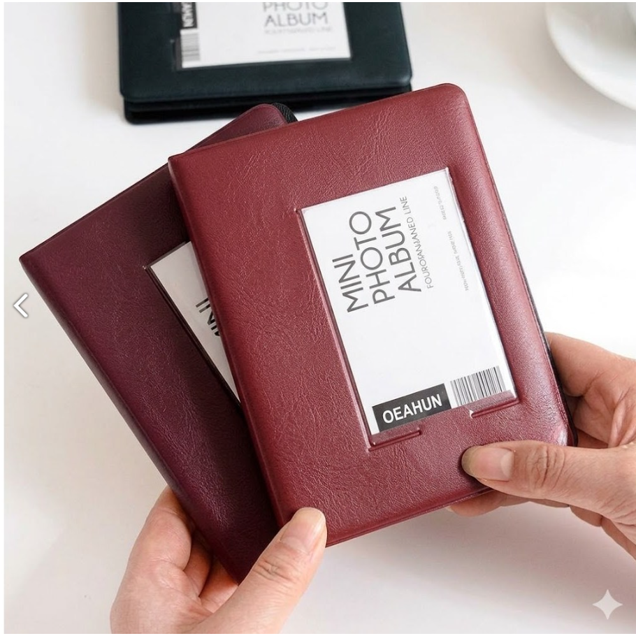 미니 사진앨범 즉석카메라 사이즈 돌사진 연인 기념사진 성장앨범, 3인치-버건디레드 6,750원