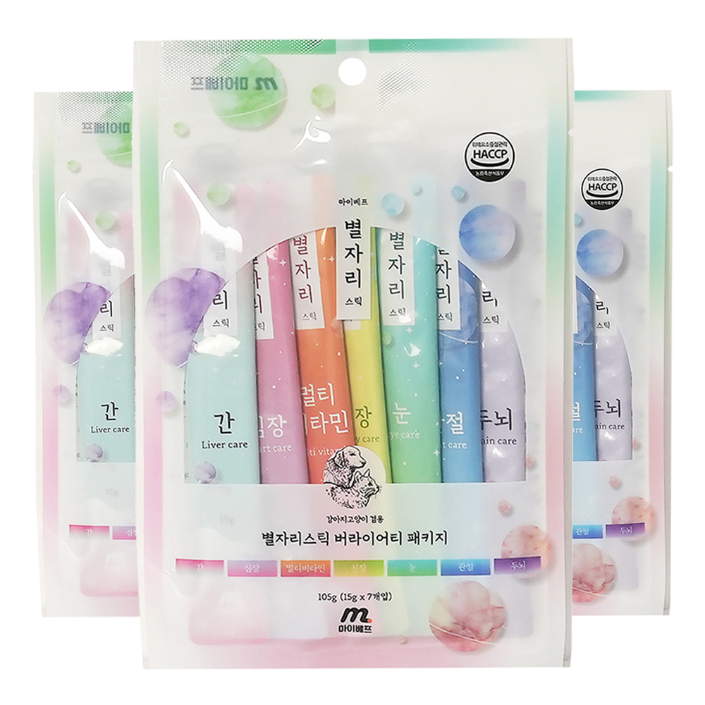 마이베프 반려동물 별자리스틱 버라이어티 영양제 7종 세트 19,200원