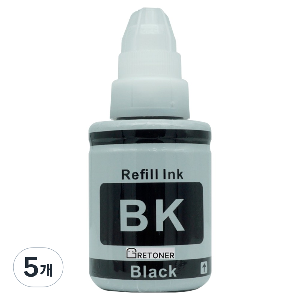 탑젯 캐논 GI-990BK 호환 무한 리필잉크, 검정, 5개 15,000원