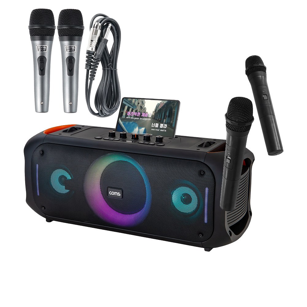 이동식앰프 블루투스 업소용 버스킹 스피커+마이크, COM808PBS2(스피커+무선2+유선2) 169,000원