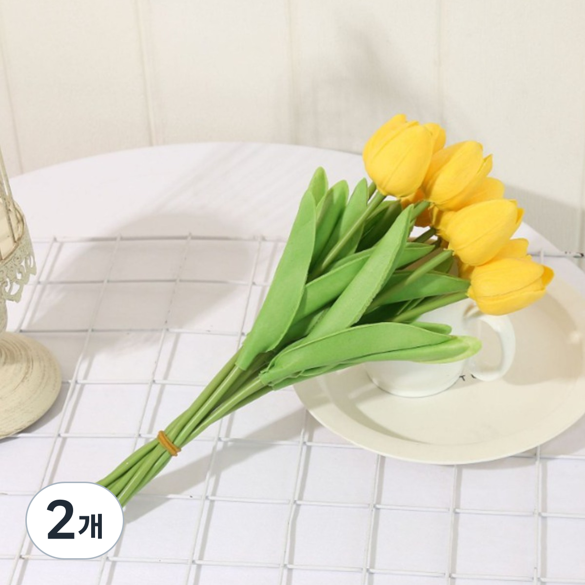 레디박스 감성 조화 튤립 10송이 꽃다발, 옐로우, 2개 16,800원