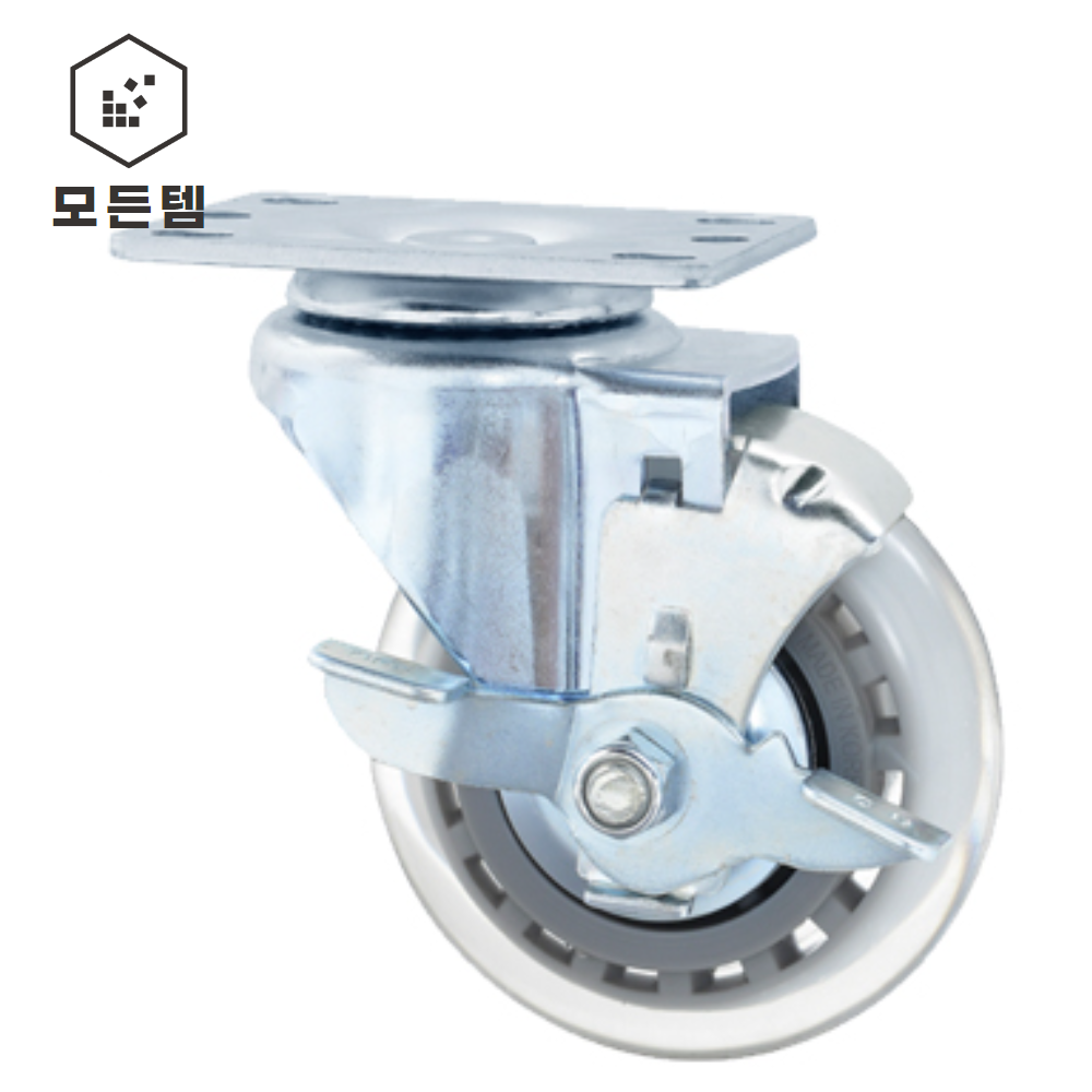 무소음바퀴 경량 4인치 회전브레이크 인라인 국산 실리콘 투명 가구 트롤리 소형 바퀴 8,990원