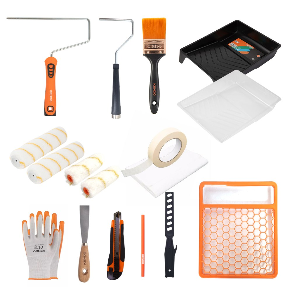 켄도 페인팅 도구 풀세트 롤러 붓 트레이 스크래퍼 마스킹 19PCS 46702TFO, 1개 40,150원