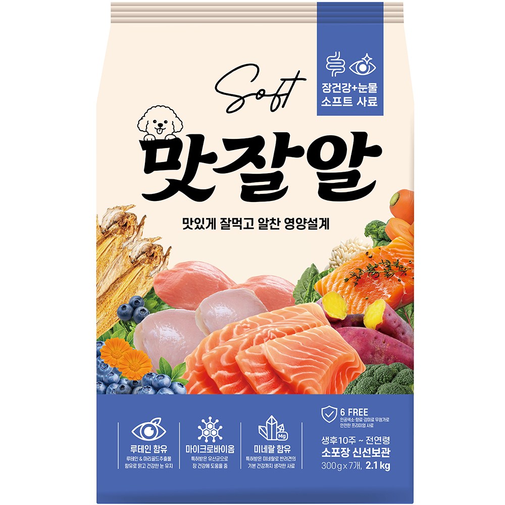 맛잘알 전연령 강아지 소프트사료, 1개, 2.1kg, 눈물개선/눈건강+장건강 19,800원