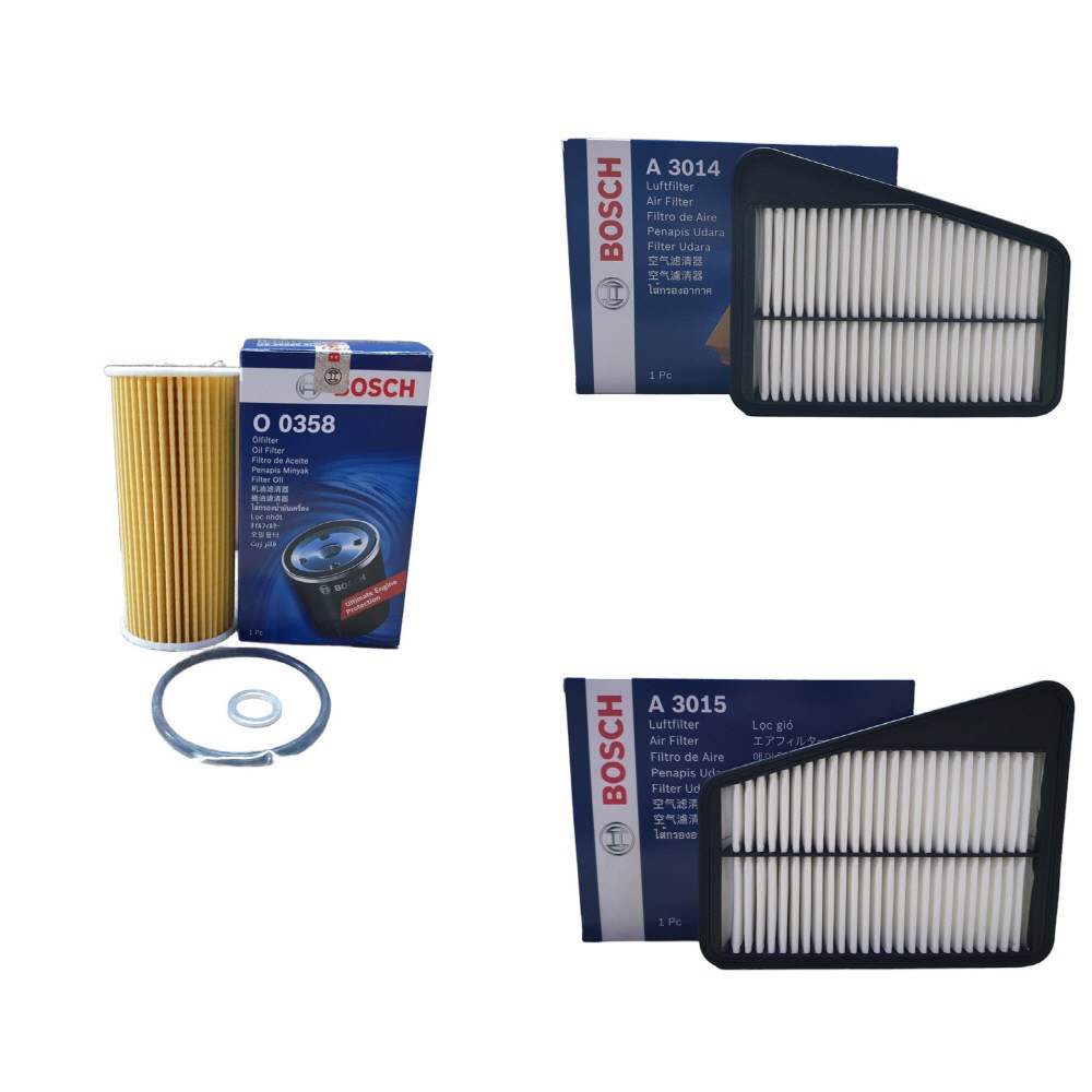 보쉬 엔진오일교환 필터 셋트 G70 IK 3.3 T-GDI 오일필터+에어필터 O0358+A3014+A3015, 오일필터+에어필터/O0358+A3014+A3015, 1세트 17,280원