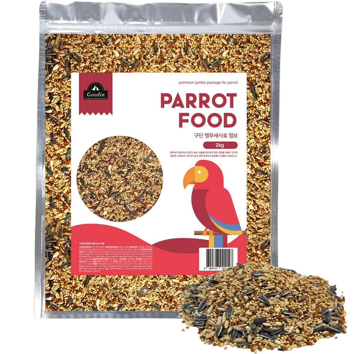 구딘 앵무새 사료 점보, 2kg, 1개 13,350원
