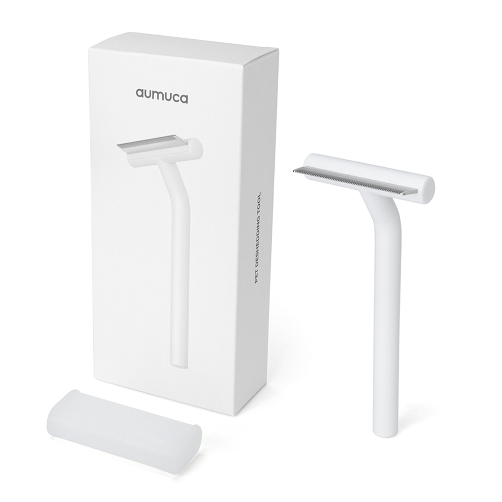 [공식파트너] aumuca 아우무카 반려동물 브러쉬 스마트 케어 단모용 잔털 브러쉬 강아지 고양이 빗, 화이트, 1개, 현재가 21,000원