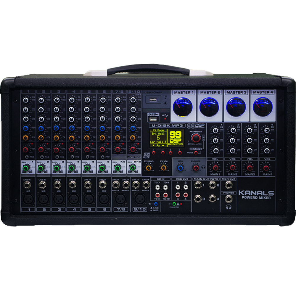 카날스 4채널 이펙터 블루투스 USB 녹음 2800W 파워드 믹서 앰프 830,000원