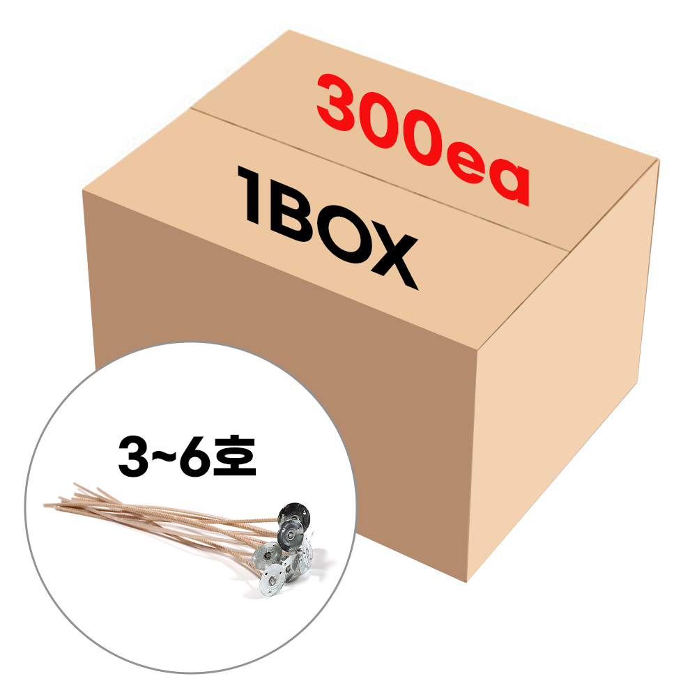 스모크리스 심지 3-6호 300개 1BOX 캔들 왁스 향초 만들기, 300개 47,300원