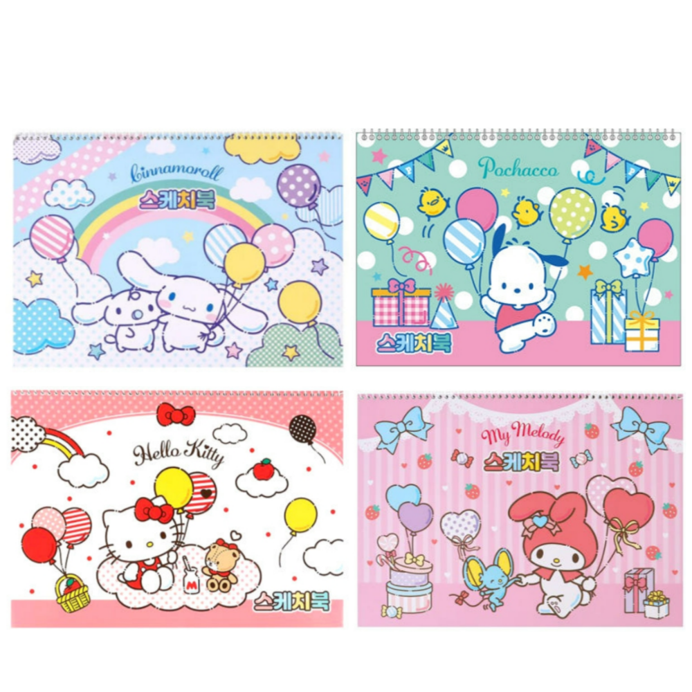 산리오 캐릭터즈 스케치북 16매 4종세트, 시나모롤+마멜+포차코+키티 9,040원