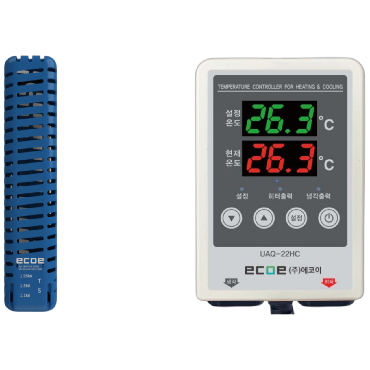 수중용 침수 티타늄히터 + 냉각,히터동시제어온도조절기(UAQ-22HC) 세트상품 103,000원