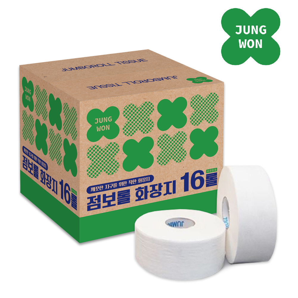 정원_ 2겹 무형광 엠보 89m 점보롤 화장지/ 업소용 휴지 16롤 17,800원